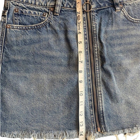Free People We The Free Blue Denim Zip Front Mini Skirt NWT - Picture 9 of 10